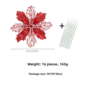 Rotājumi: Xinpeng plastmasas Ziemassvētku ziedi ar izgriezuma dizainu un spīdumiem; materiāls: plastmasa; zīmols: Xinpeng; stils: klasisks, moderns minimālisks, tradicionālais; piemērots Ziemassvētkiem; produkta tips: dekorācijas