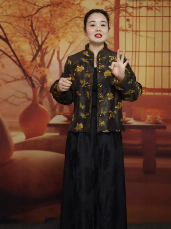 Geacă cu jacquard Song Brocade, stil chinezesc, retro literar (guler înalt; mâneci lungi; poliester; iarnă 2025)