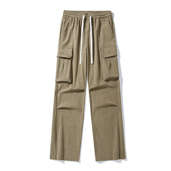 Muške corduroy hlače ravnog kroja, casual/poslovno, srednji pojas, kopčanje na vezanje