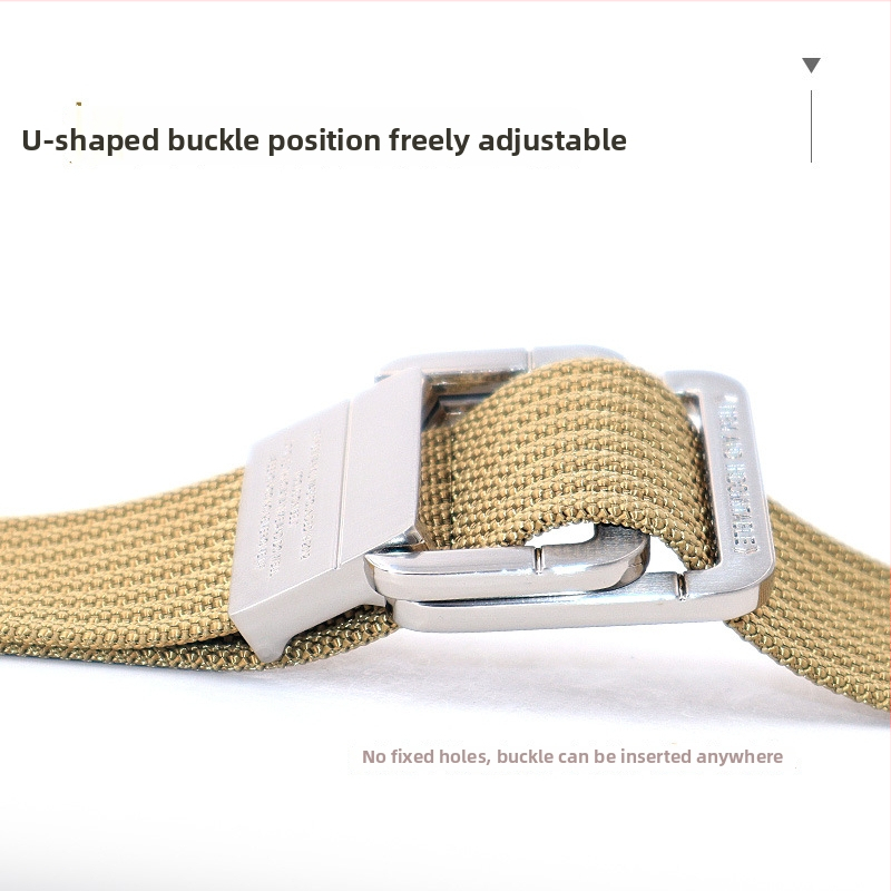 Ανδρική ζώνη από νάιλον με κράμα διπλού δαχτυλιδιού, σχέδιο ρίγες, πλάτος 2-4 εκ, τακτική εξωτερική ζώνη