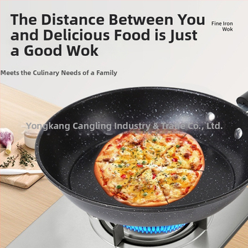 CYJ-JG-006 Maifan akmeninė neprilimpančio keptuvė su daugiasluoksniu dugnu, tinkama indukcijai ir dujinėms viryklėms