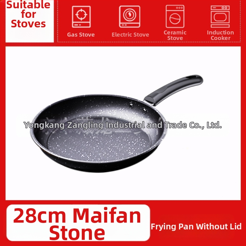 CYJ-JG-006 Maifan akmeninė neprilimpančio keptuvė su daugiasluoksniu dugnu, tinkama indukcijai ir dujinėms viryklėms