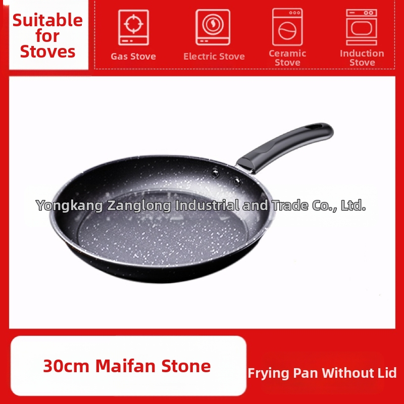 CYJ-JG-006 Maifan akmeninė neprilimpančio keptuvė su daugiasluoksniu dugnu, tinkama indukcijai ir dujinėms viryklėms