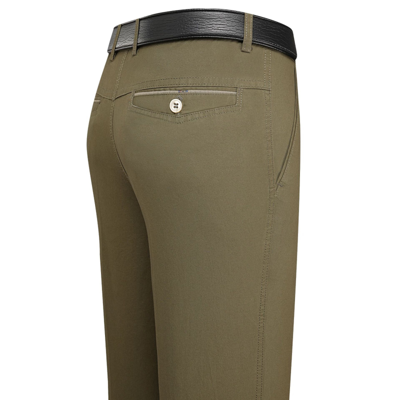 Férfi nyári vékony pamut casual nadrág, magas derék, egyenes szabás, teljes hossz, könnyű anyag