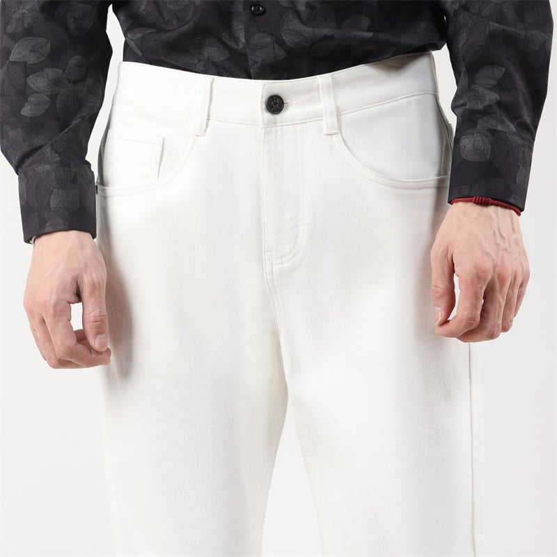 Αντρικά τζιν παντελόνια με ίσια γραμμή, μεσαίας μέσης, φερμουάρ, πλυμένα