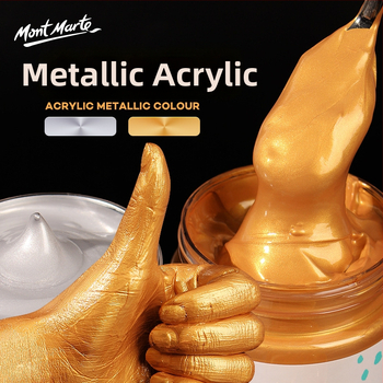 Monde metalinės fluorescencinės akrilinės dažos – 100 ml, atsparios vandeniui, nekenkia sveikatai, vienas buteliukas, skirtas sienų tapybai ir DIY projektams