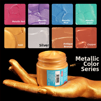 Monde metalinės fluorescencinės akrilinės dažos – 100 ml, atsparios vandeniui, nekenkia sveikatai, vienas buteliukas, skirtas sienų tapybai ir DIY projektams