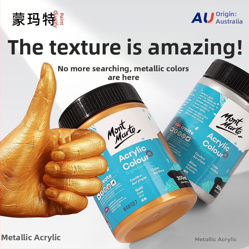 Monde metalinės fluorescencinės akrilinės dažos – 100 ml, atsparios vandeniui, nekenkia sveikatai, vienas buteliukas, skirtas sienų tapybai ir DIY projektams