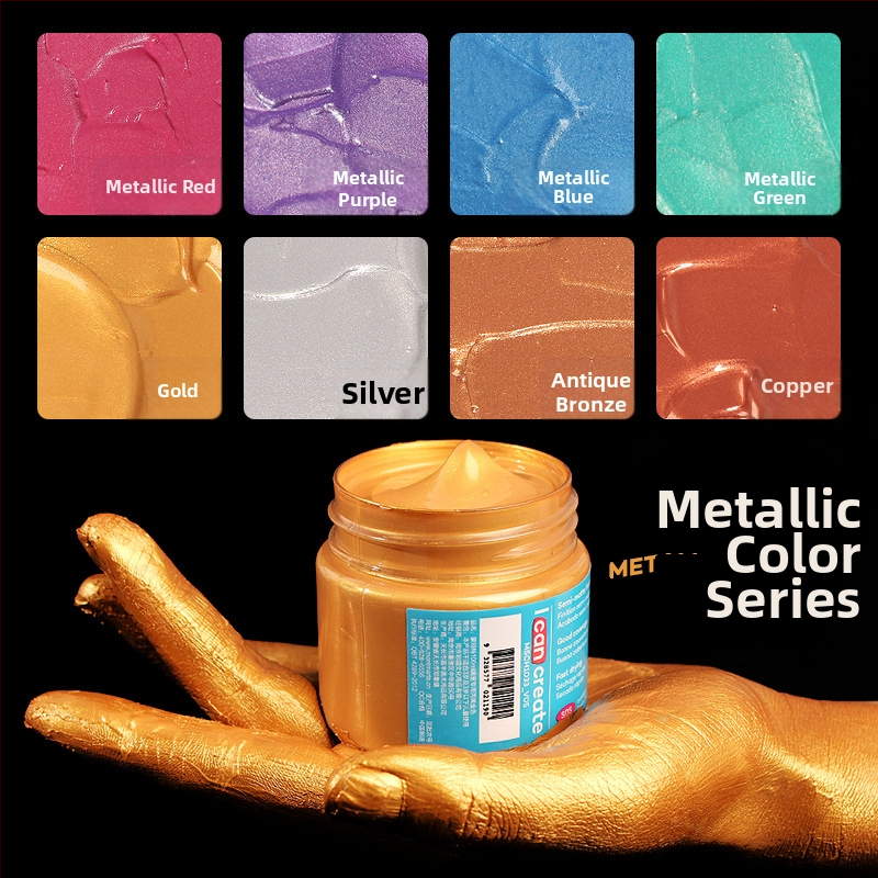 Monde metāliskā fluorescējošā akrila krāsa – 100 ml, ūdensizturīga, netoksiska, viena pudele, paredzēta sienu gleznošanai un DIY projektiem