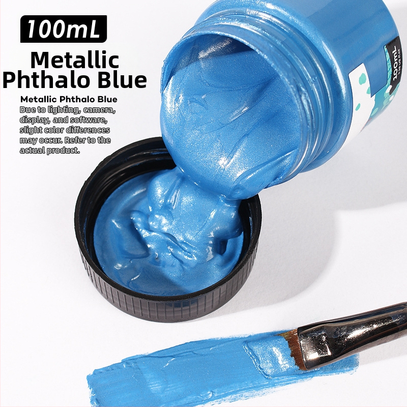 Monde metalinės fluorescencinės akrilinės dažos – 100 ml, atsparios vandeniui, nekenkia sveikatai, vienas buteliukas, skirtas sienų tapybai ir DIY projektams