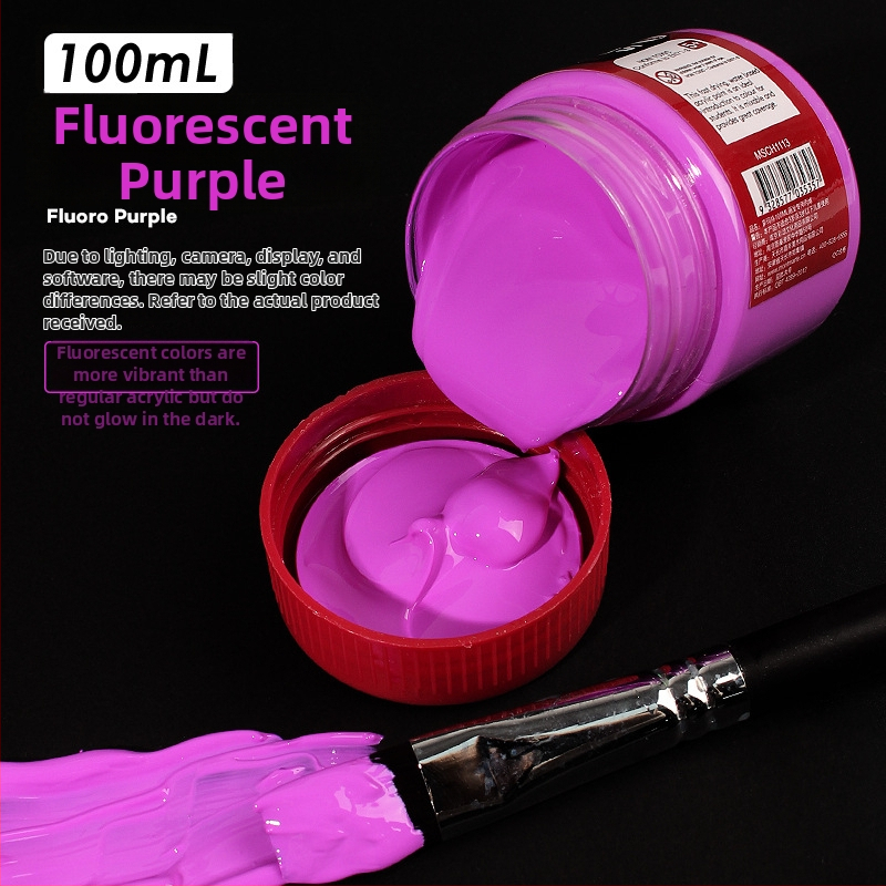 Monde metalinės fluorescencinės akrilinės dažos – 100 ml, atsparios vandeniui, nekenkia sveikatai, vienas buteliukas, skirtas sienų tapybai ir DIY projektams