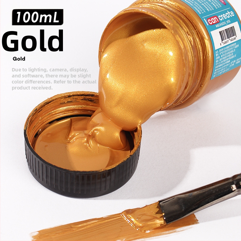 Monde metalinės fluorescencinės akrilinės dažos – 100 ml, atsparios vandeniui, nekenkia sveikatai, vienas buteliukas, skirtas sienų tapybai ir DIY projektams