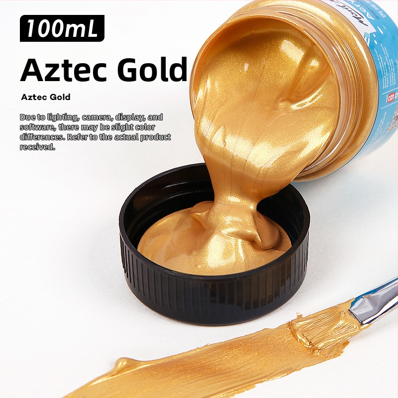 Monde metalinės fluorescencinės akrilinės dažos – 100 ml, atsparios vandeniui, nekenkia sveikatai, vienas buteliukas, skirtas sienų tapybai ir DIY projektams