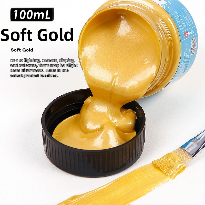 Monde metalinės fluorescencinės akrilinės dažos – 100 ml, atsparios vandeniui, nekenkia sveikatai, vienas buteliukas, skirtas sienų tapybai ir DIY projektams