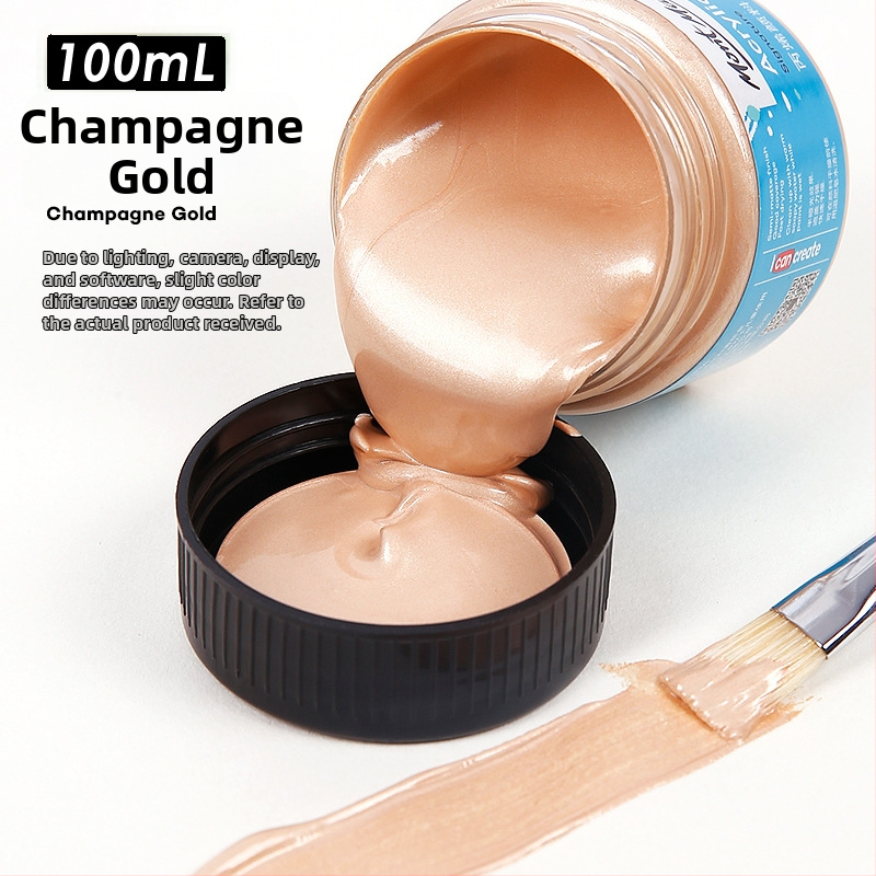 Monde metalinės fluorescencinės akrilinės dažos – 100 ml, atsparios vandeniui, nekenkia sveikatai, vienas buteliukas, skirtas sienų tapybai ir DIY projektams