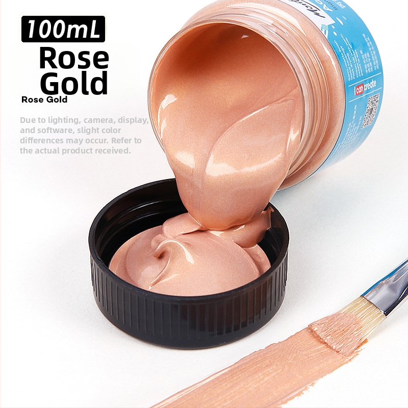 Monde metalinės fluorescencinės akrilinės dažos – 100 ml, atsparios vandeniui, nekenkia sveikatai, vienas buteliukas, skirtas sienų tapybai ir DIY projektams