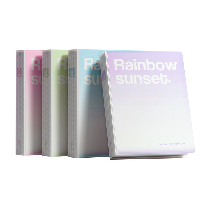 Mapă de documente cu inserții, culoare gradientă, stocare în mai multe straturi (Material: Plastic; Număr de pagini: 100; Tipărire logo: Nu; Personalizare: Nu)