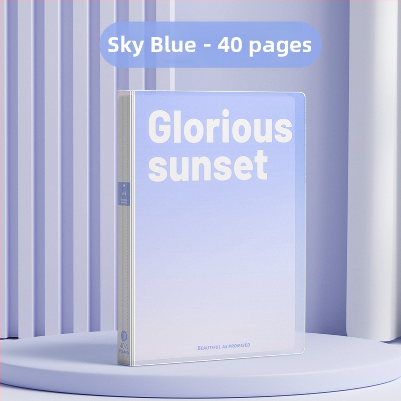 Dokumentų dėklas su įterptais lapais, gradientinis spalvų dizainas, daugiasluoksė laikymo sistema (Medžiaga: Plastikas; Lapų skaičius: 100; Logotipo spausdinimas: Ne; Pritaikymas: Ne)