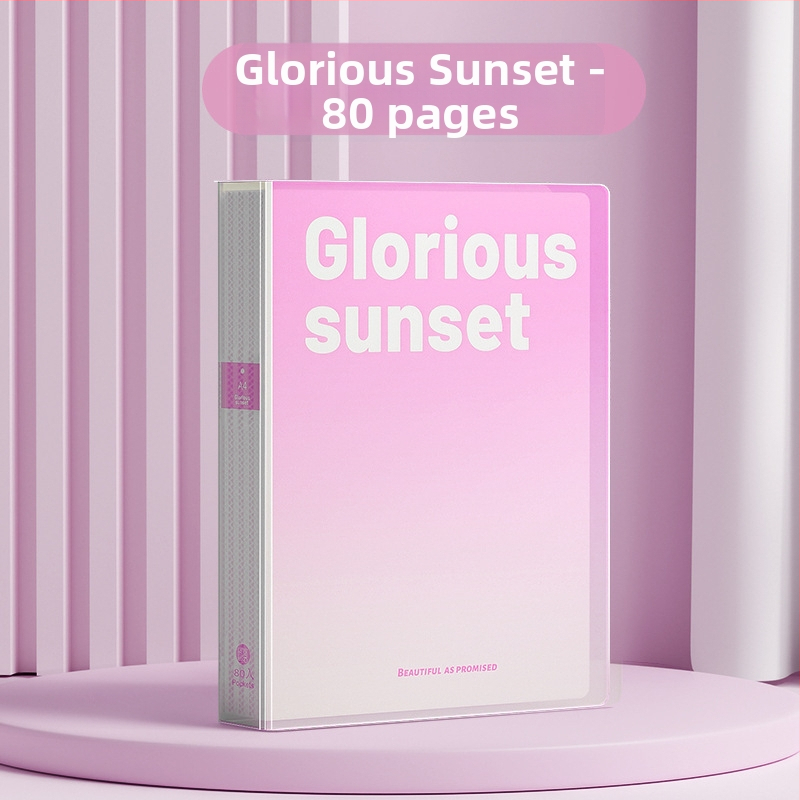 Dokumentų dėklas su įterptais lapais, gradientinis spalvų dizainas, daugiasluoksė laikymo sistema (Medžiaga: Plastikas; Lapų skaičius: 100; Logotipo spausdinimas: Ne; Pritaikymas: Ne)