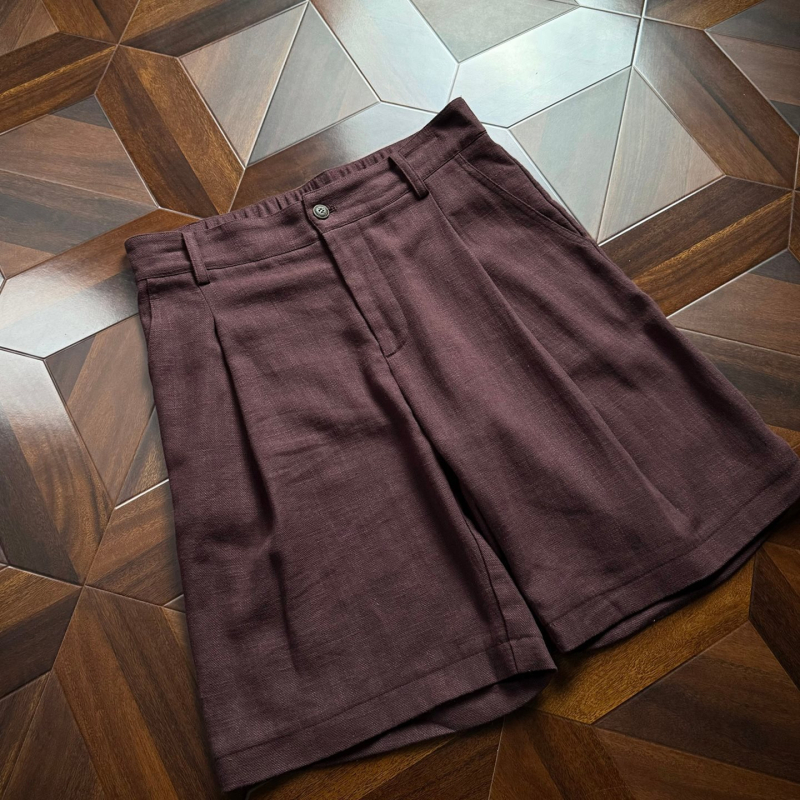 Muške ljetne šorceve od lana, ljeto, brzo sušeće, ravni kroj, mikroelastičnost