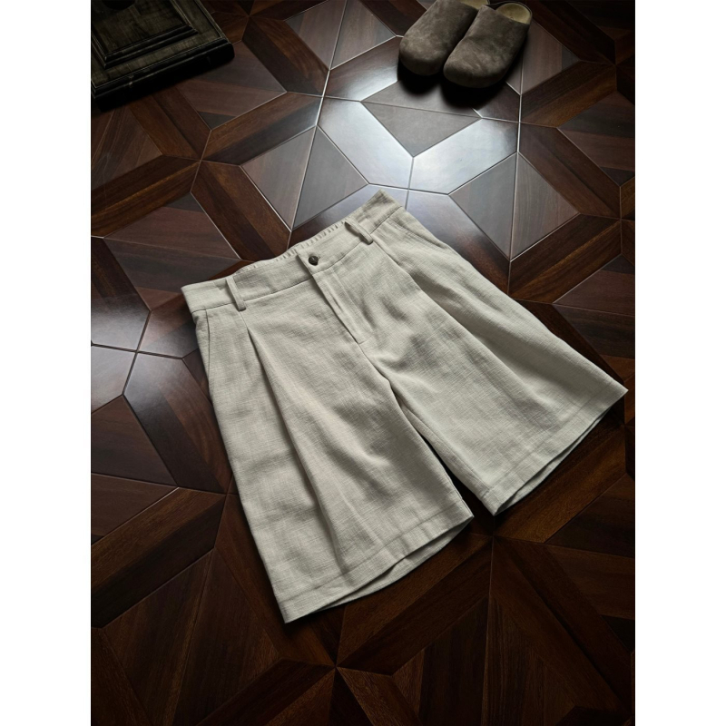 Muške ljetne šorceve od lana, ljeto, brzo sušeće, ravni kroj, mikroelastičnost