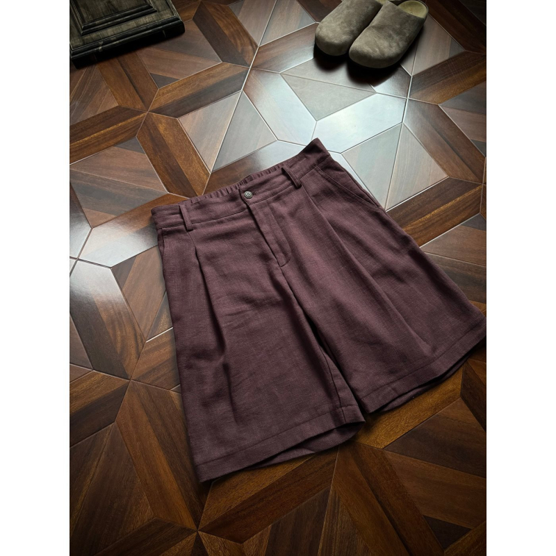 Muške ljetne šorceve od lana, ljeto, brzo sušeće, ravni kroj, mikroelastičnost