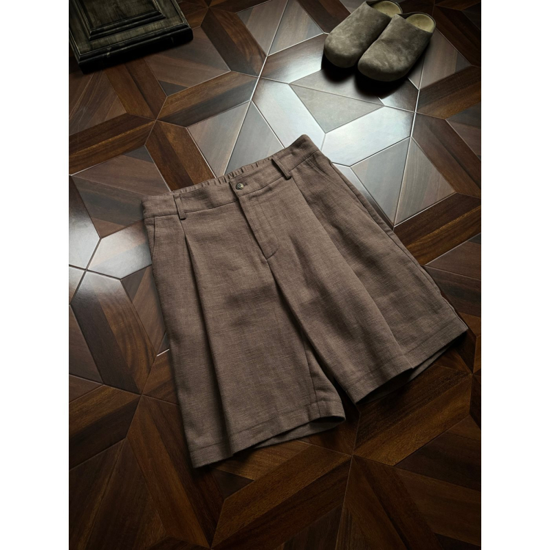 Muške ljetne šorceve od lana, ljeto, brzo sušeće, ravni kroj, mikroelastičnost