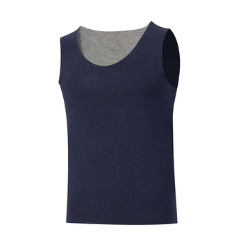 Muška termo vest, dvostruki sloj, s flisom, okrugli ovratnik, oblikuje tijelo, zadržava toplinu