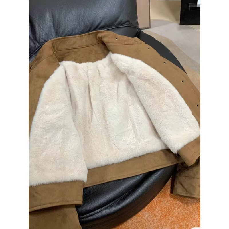 Muška jakna od velura, kratka, stojeći ovratnik, debela, raglan rukavi