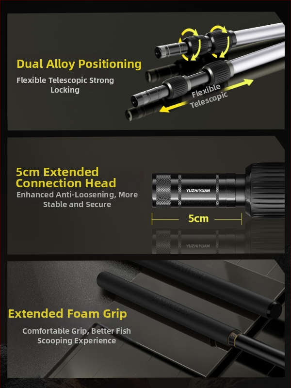 Anglies pluošto žvejybos tinklinė lazda, rinkinys su viena tinklo galva, plonas akių tinklas