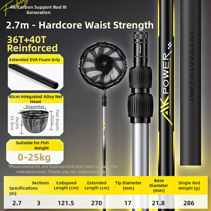 Anglies pluošto žvejybos tinklinė lazda, rinkinys su viena tinklo galva, plonas akių tinklas