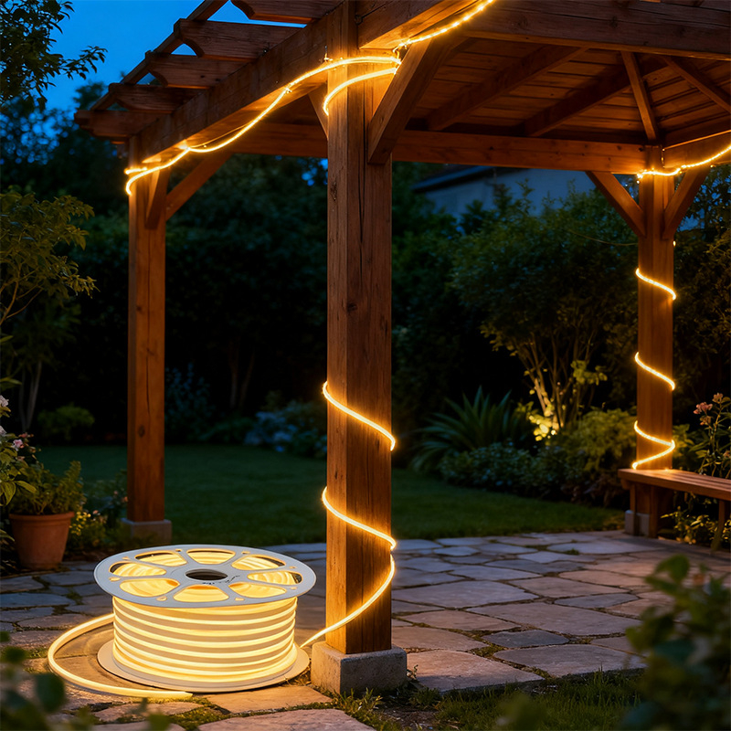 Neon LED-szalag 2835, 120 LED/m, IP65 vízálló, 8W, bemeneti feszültség 12-24-110-220V