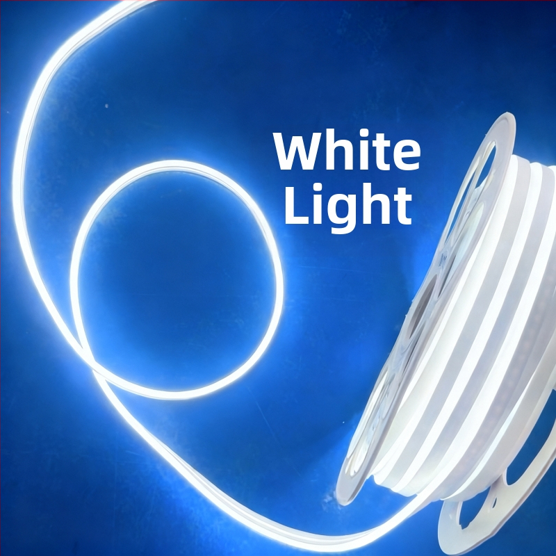 Neon LED juostelė 2835, 120 LED/m, IP65 atspari vandeniui, 8W, įėjimas 12-24-110-220V