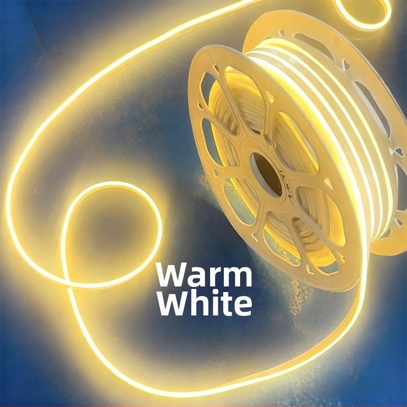 Neon LED juostelė 2835, 120 LED/m, IP65 atspari vandeniui, 8W, įėjimas 12-24-110-220V