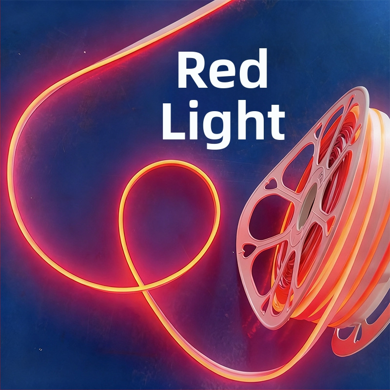 Neon LED juostelė 2835, 120 LED/m, IP65 atspari vandeniui, 8W, įėjimas 12-24-110-220V