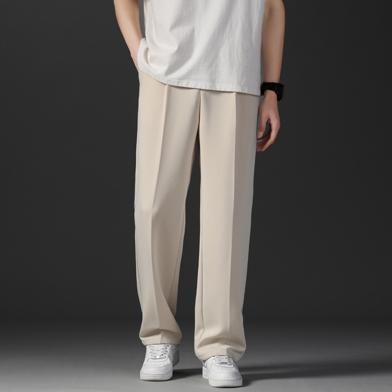 Pantaloni bărbați de vară drepți, talie înaltă, curea inclusă, imprimeu floral, amestec poliesteric, fără călcare