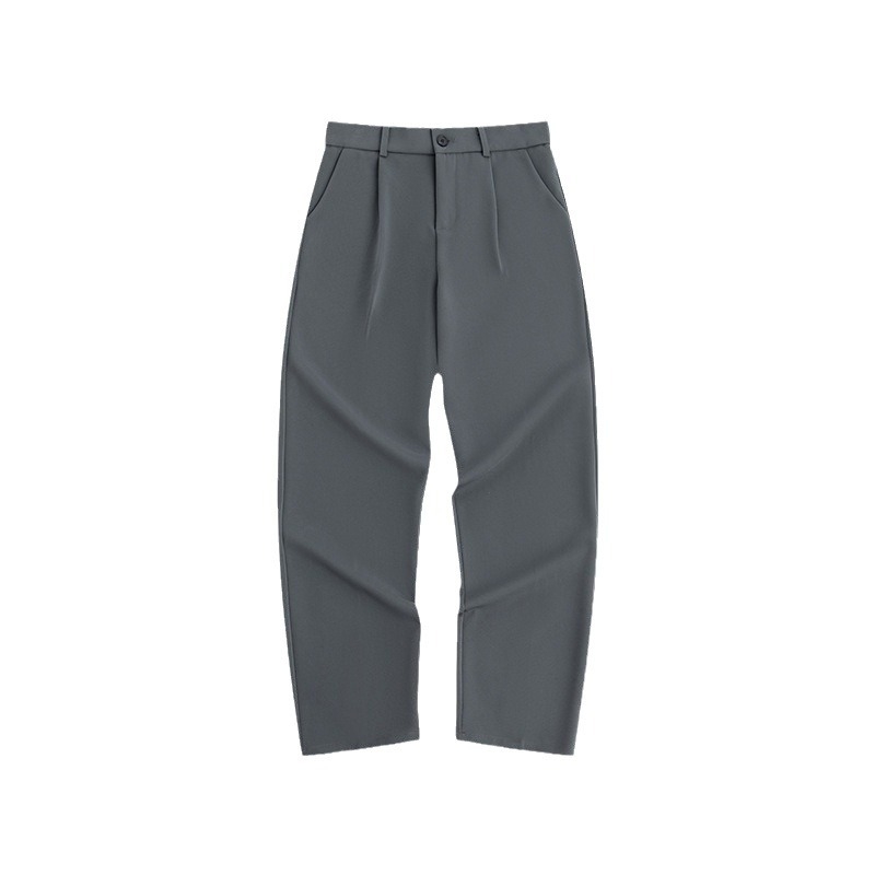 Pantaloni bărbați de vară drepți, talie înaltă, curea inclusă, imprimeu floral, amestec poliesteric, fără călcare