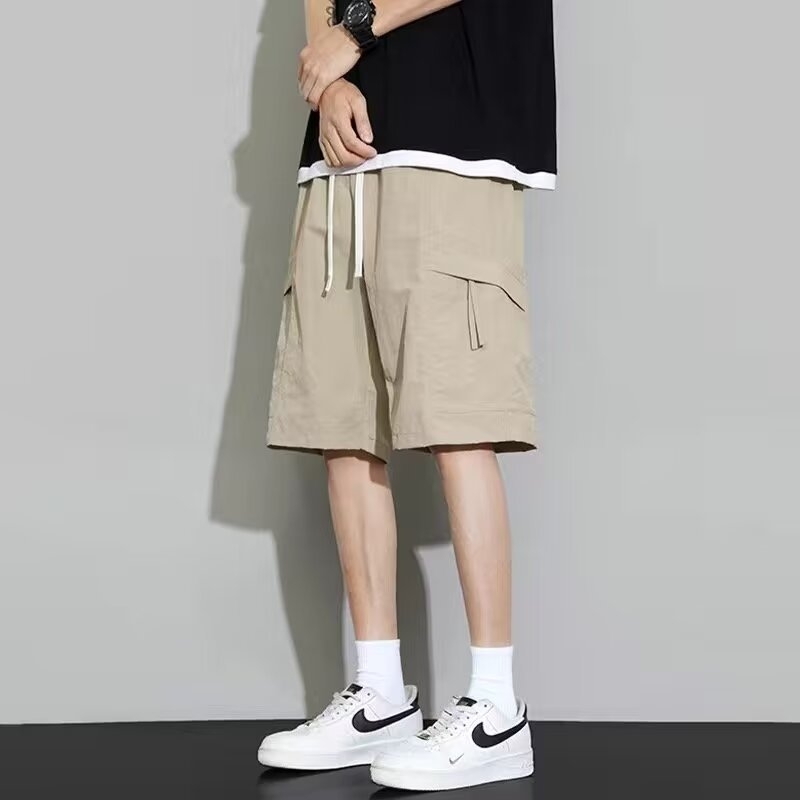 Muške sportske šorceve kratke s Ice Silk brzo sušećim najlonom, mikroelastičnost, ravni kroj, ljeto 2025