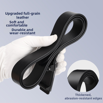 Vyrų odinis diržas verslo stiliui su automatine sagtimi, pirmo sluoksnio karvės odos, plotis 2–4 cm, sagtis: lydinys