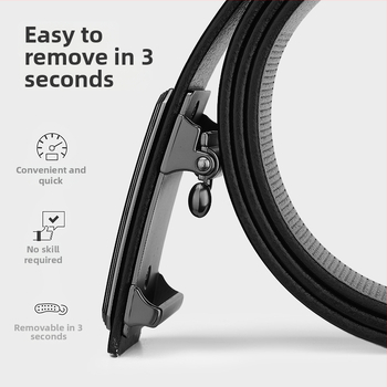 Vyrų odinis diržas verslo stiliui su automatine sagtimi, pirmo sluoksnio karvės odos, plotis 2–4 cm, sagtis: lydinys