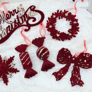 Heartful Διακοσμητικό για Χριστουγεννιάτικο Δέντρο με φλοκинг – Icicle στιλ, χριστουγεννιάτικο δώρο-περιδέραιο