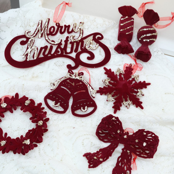 Heartful Διακοσμητικό για Χριστουγεννιάτικο Δέντρο με φλοκинг – Icicle στιλ, χριστουγεννιάτικο δώρο-περιδέραιο