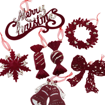 Heartful Διακοσμητικό για Χριστουγεννιάτικο Δέντρο με φλοκинг – Icicle στιλ, χριστουγεννιάτικο δώρο-περιδέραιο