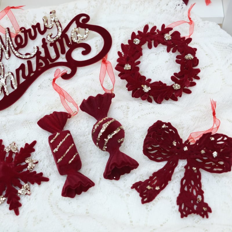 Heartful Flocking Icicle Kalėdinė eglutės puošmena – Kalėdinis dovanų pakabukas