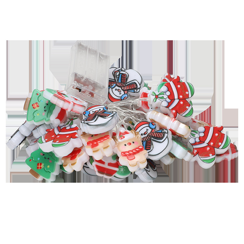 LED Kalėdinė vėrinė su Kalėdų seneliu, besmegeniu ir Kalėdų eglute – lango dekoras, 10 LED, modelis Yl–sdxk1, baterijų maitinimas, IP43, ≤36V