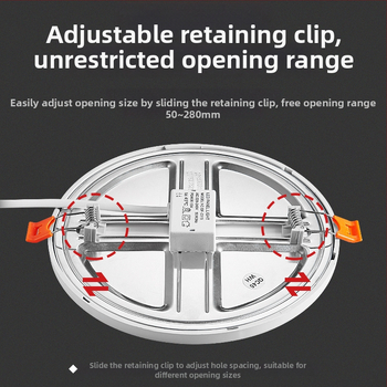 Downlight LED încastrat cu design deschis, forme pătrate sau rotunde, 220V, montaj ascuns, 3000K/4000K/6000K
