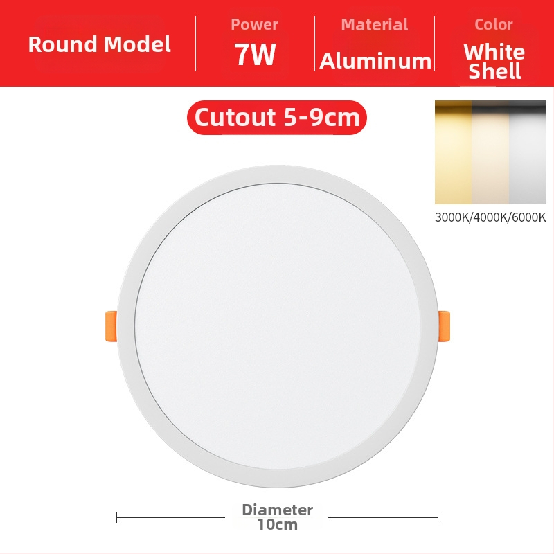 Downlight LED încastrat cu design deschis, forme pătrate sau rotunde, 220V, montaj ascuns, 3000K/4000K/6000K