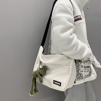 Geantă de pânză Grapefruit Green Tea – nailon, stil crossbody/tote, fermoar, căptușeală din poliester, formă orizontală