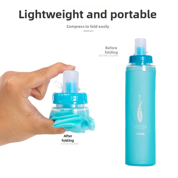 AFISHTOUR Υπαίθριο μαλακό δοχείο νερού, TPU, φορητός και αναδιπλούμενος σχεδιασμός, με προσαρμοσμένο λογότυπο, unisex