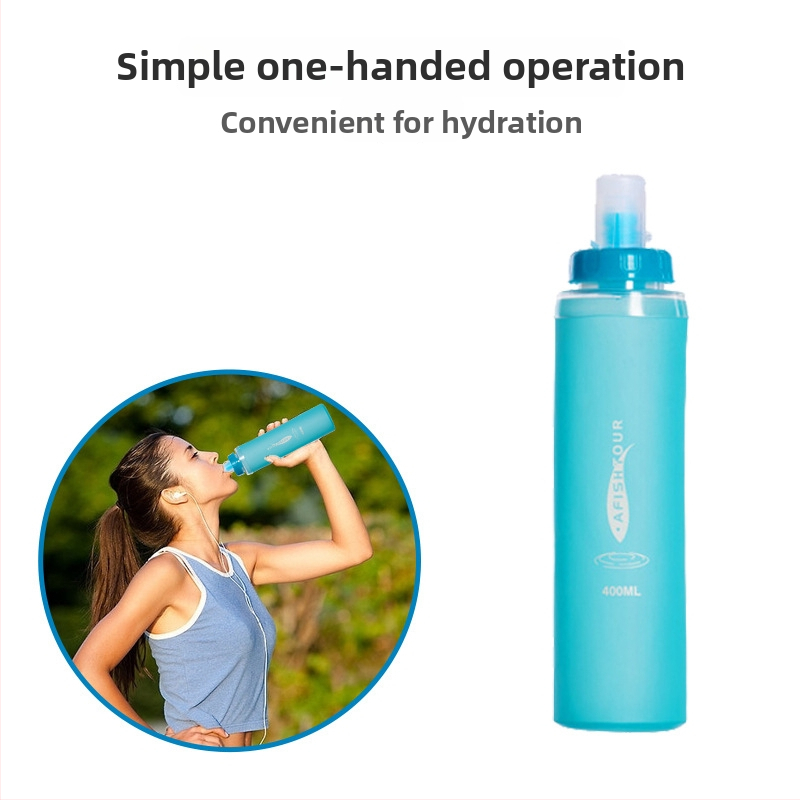 AFISHTOUR Υπαίθριο μαλακό δοχείο νερού, TPU, φορητός και αναδιπλούμενος σχεδιασμός, με προσαρμοσμένο λογότυπο, unisex